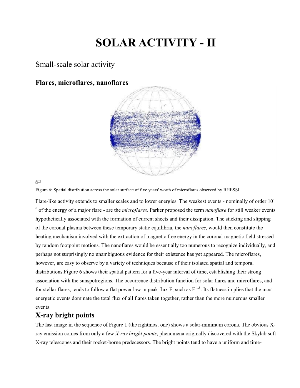 Solar Activity - Ii