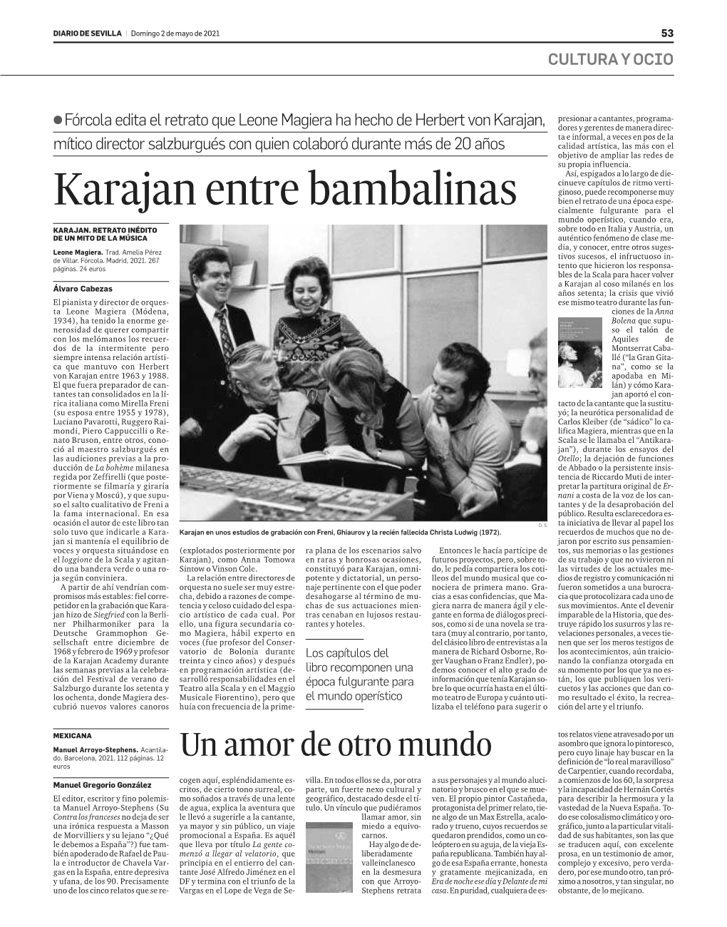 Karajan Entre Bambalinas Bienelretratodeunaépocaespe- Cialmente Fulgurante Para El Mundo Operístico, Cuando Era, KARAJAN