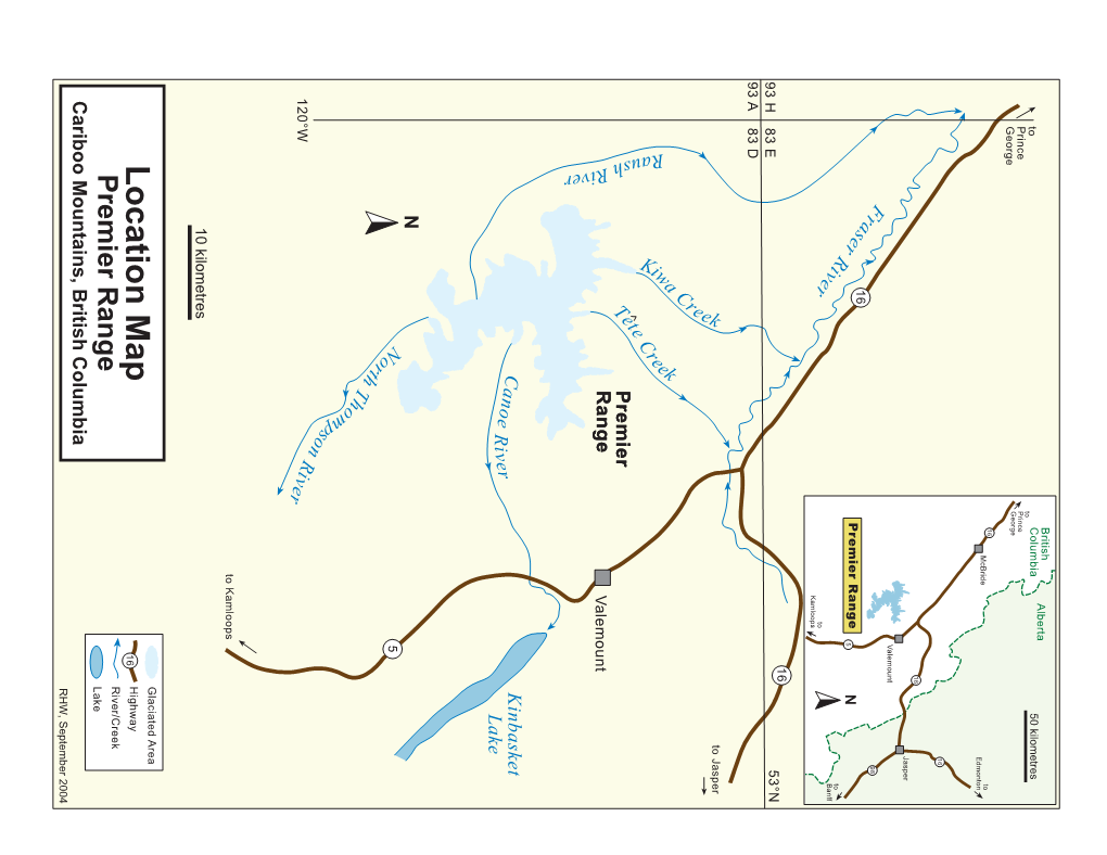 Location Mappremier Rangecariboo Mountains, British Columbia