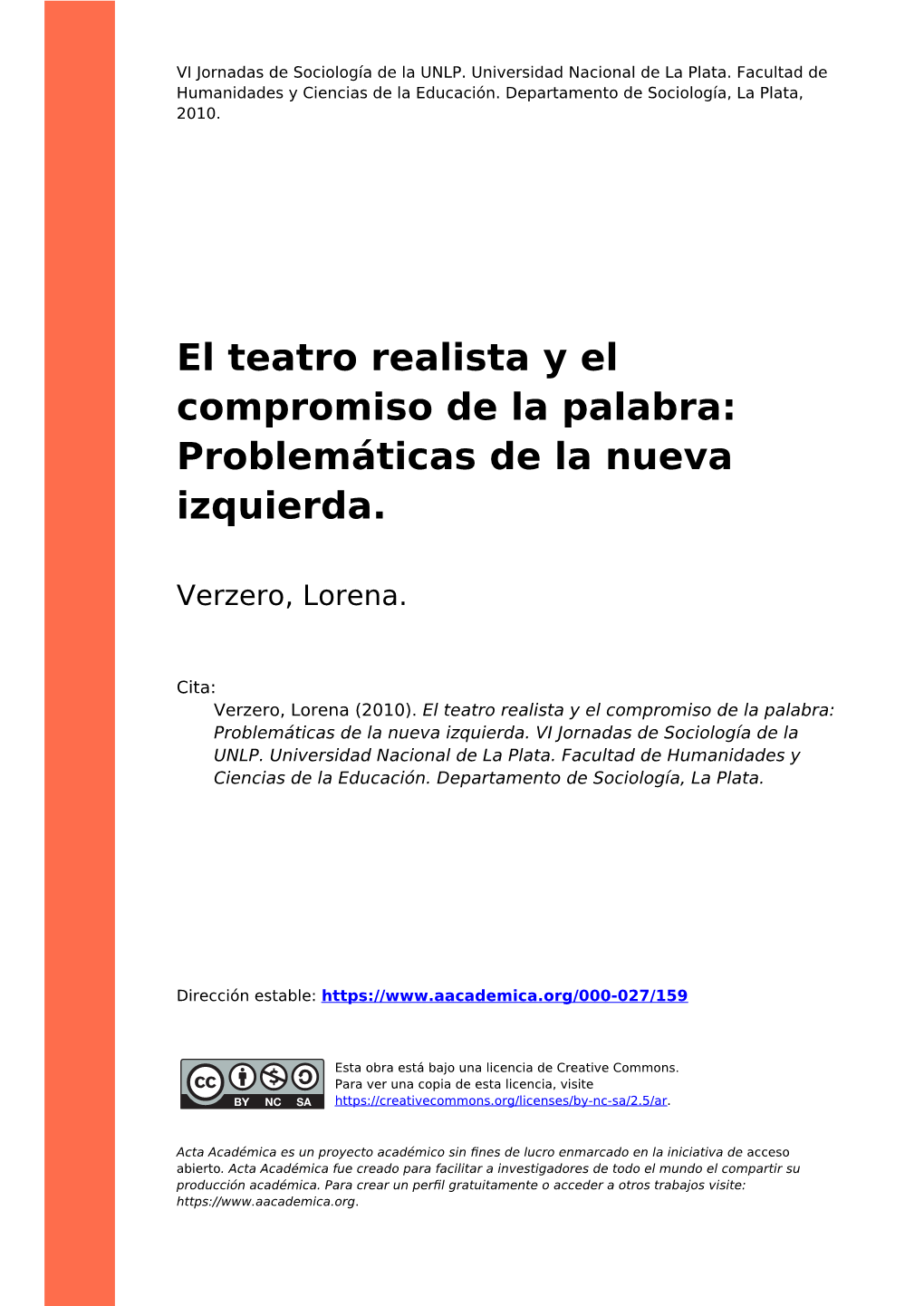 El Teatro Realista Y El Compromiso De La Palabra: Problemáticas De La Nueva Izquierda