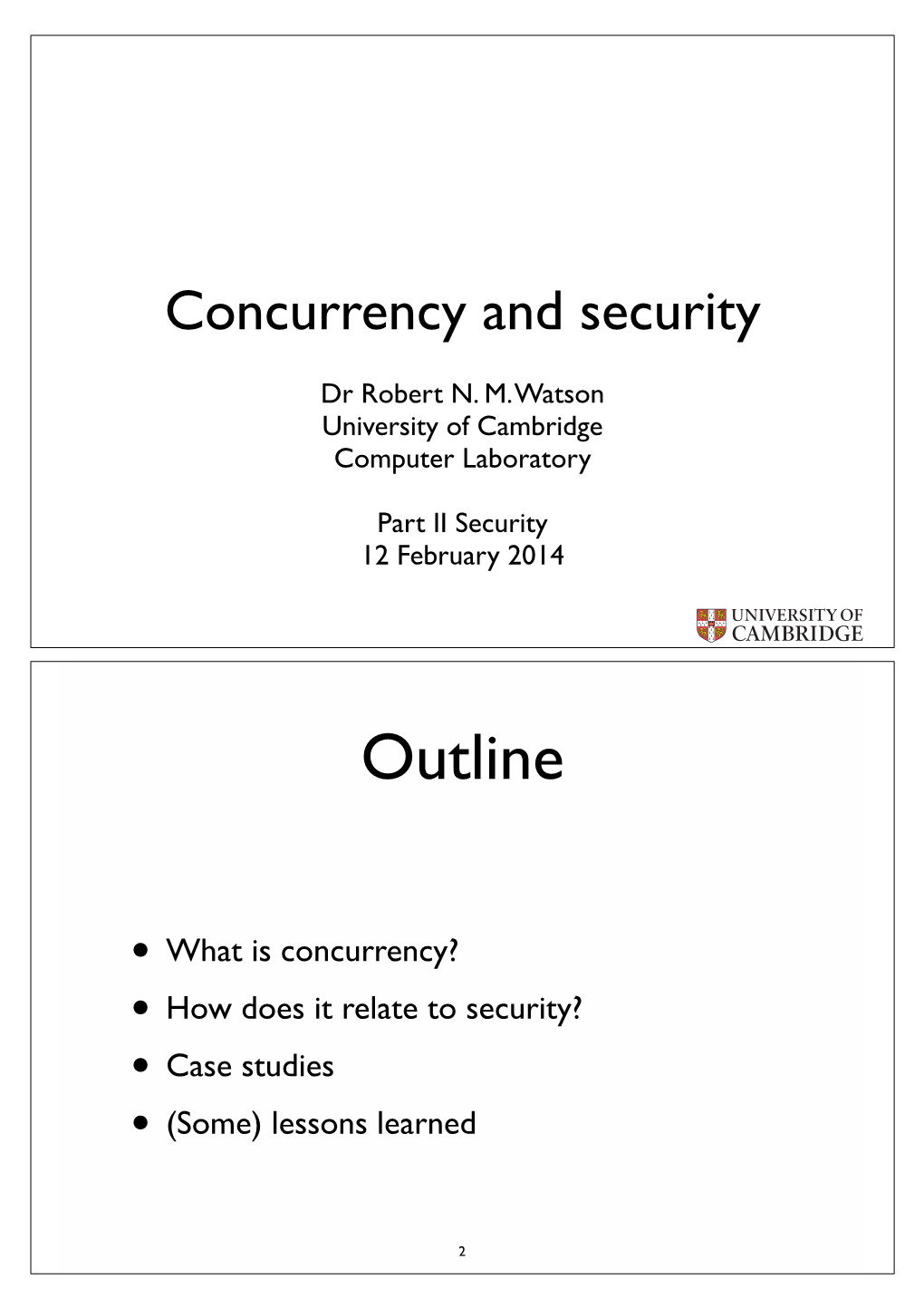 Concurrency and Security