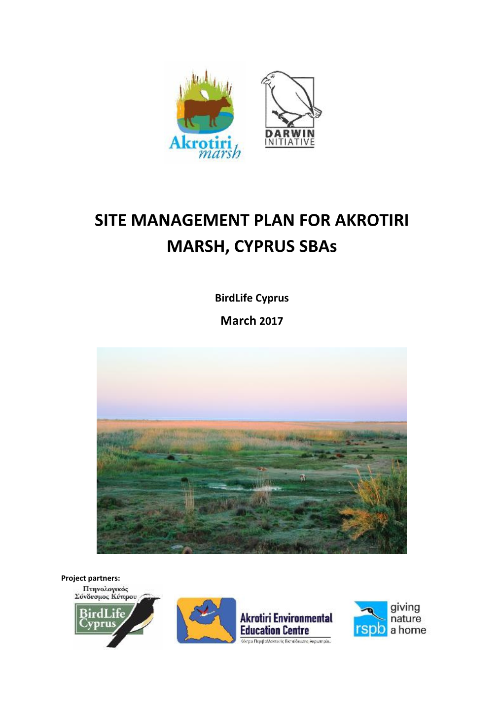 SITE MANAGEMENT PLAN for AKROTIRI MARSH, CYPRUS Sbas