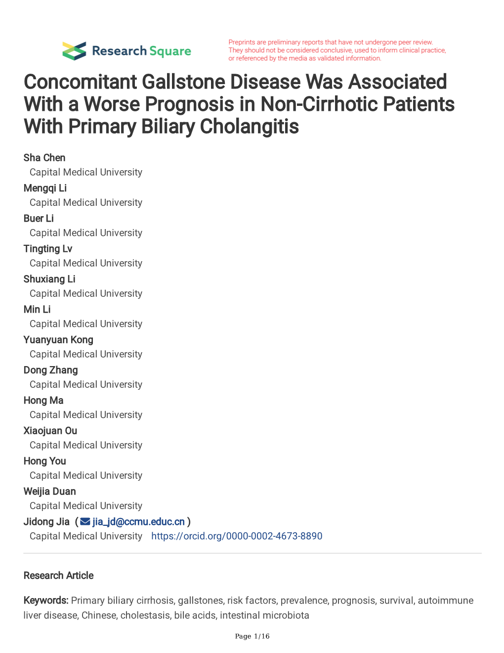 Concomitant Gallstone Disease Was Associated with a Worse Prognosis in Non-Cirrhotic Patients with Primary Biliary Cholangitis