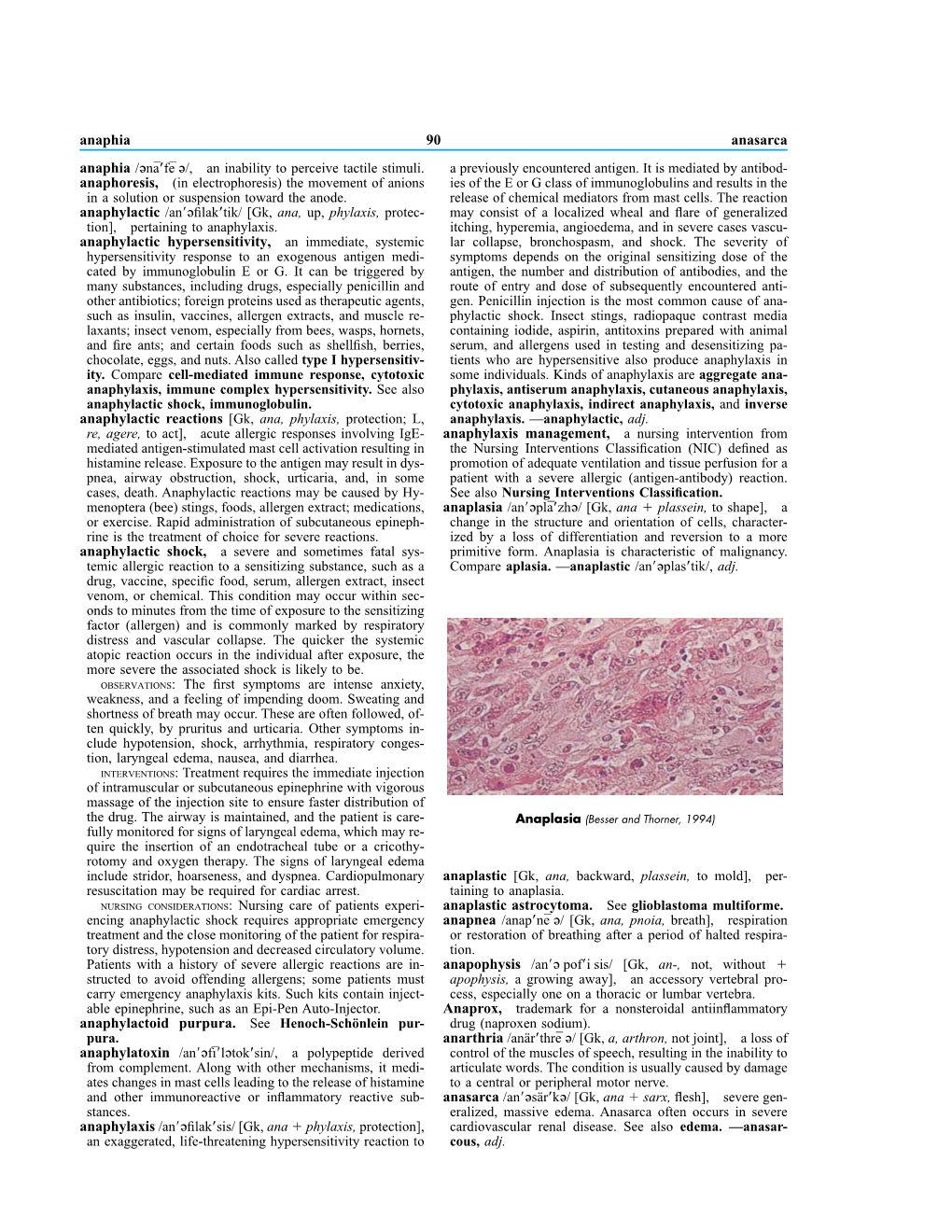 Gk, Ana, Phylaxis, Protection; L, Anaphylactoid Pu