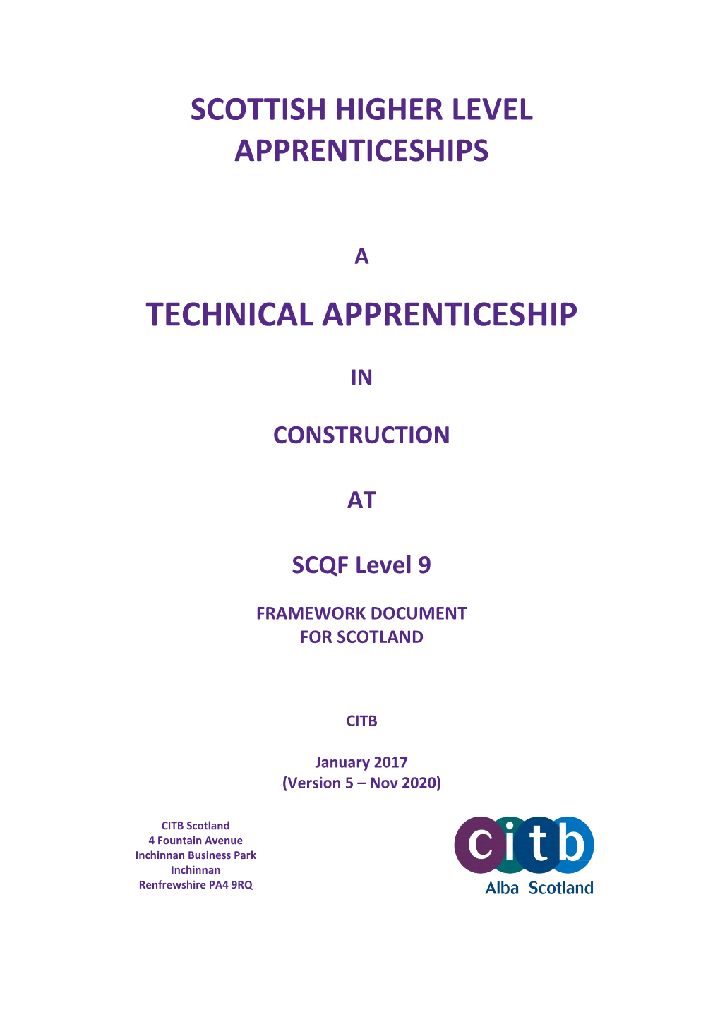 Technical Apprenticeship in Construction at SCQF Level 9