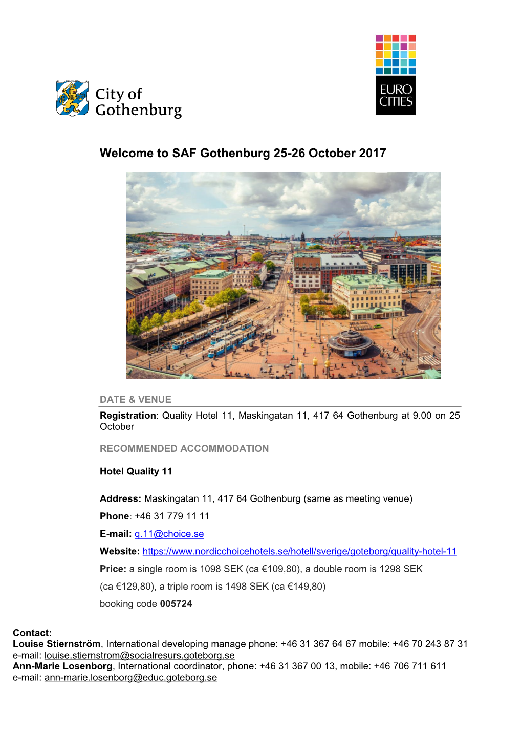 SAF Gothenburg 25-26 October 2017