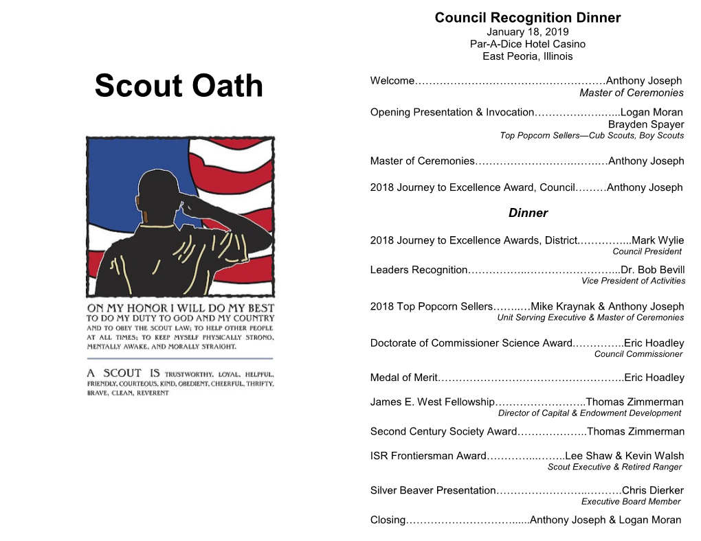 Scout Oath Master of Ceremonies