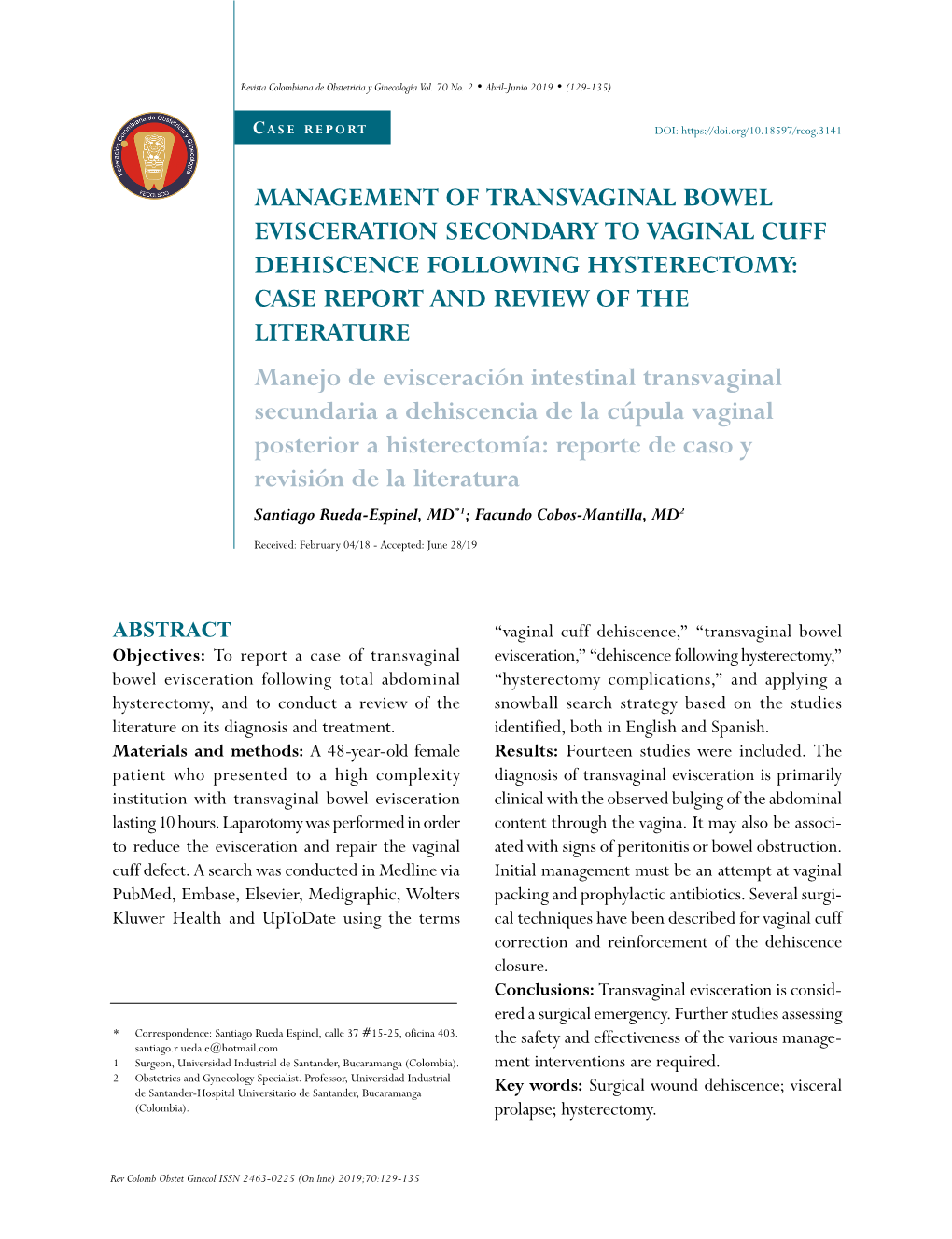 Management of Transvaginal Bowel