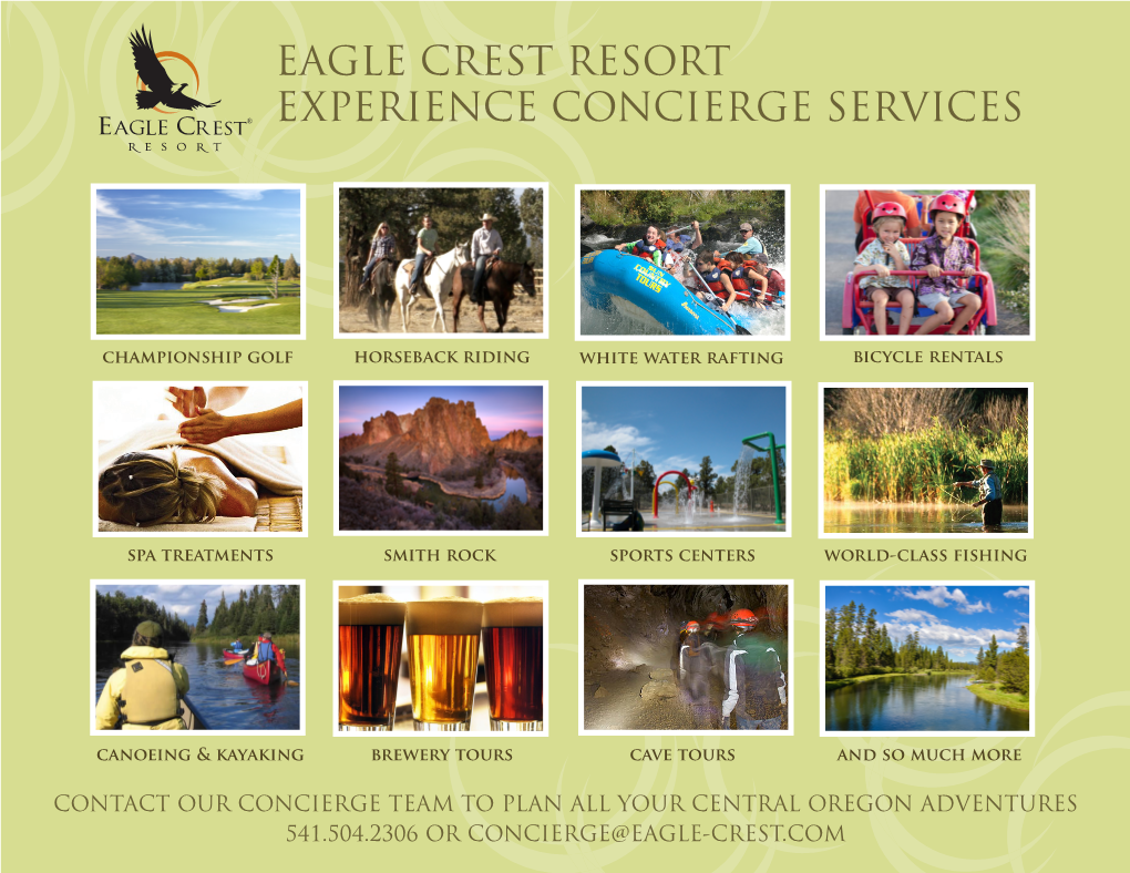 Experience Concierge Services Eagle Crest Resort