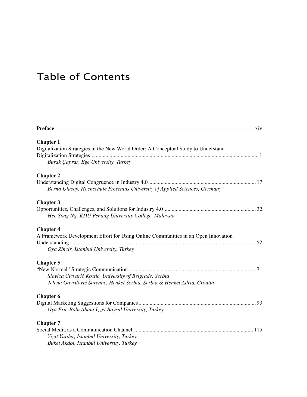 Table of Contents