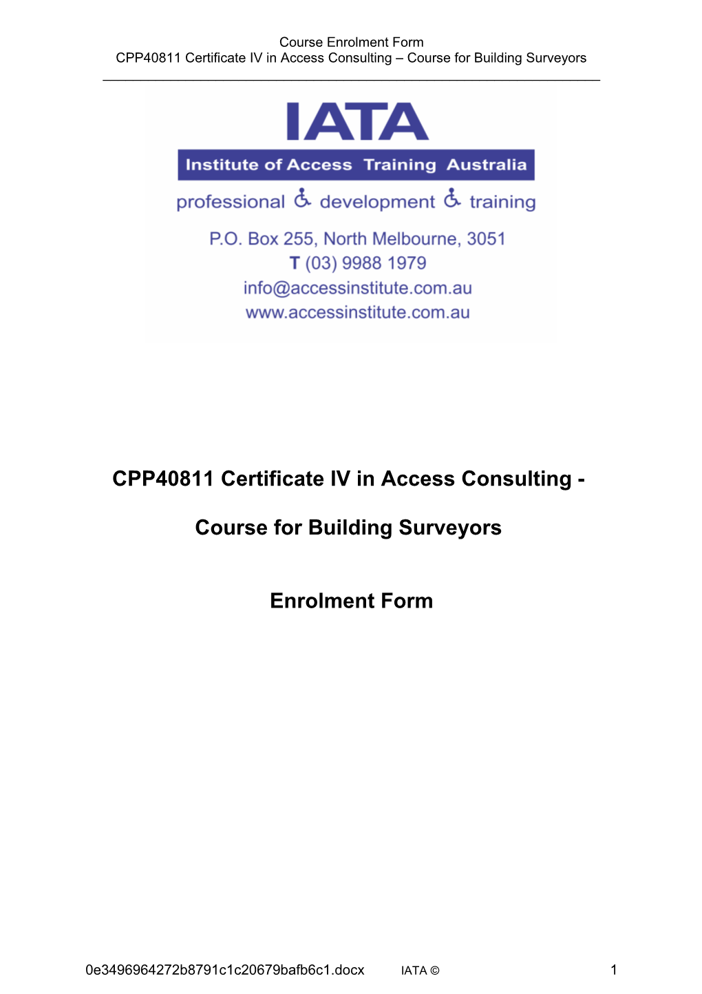 CPP40811 Certificate IV in Access Consulting Course for Building Surveyors