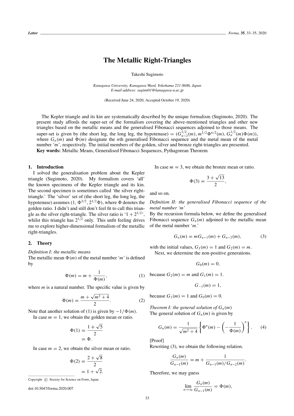 The Metallic Right-Triangles