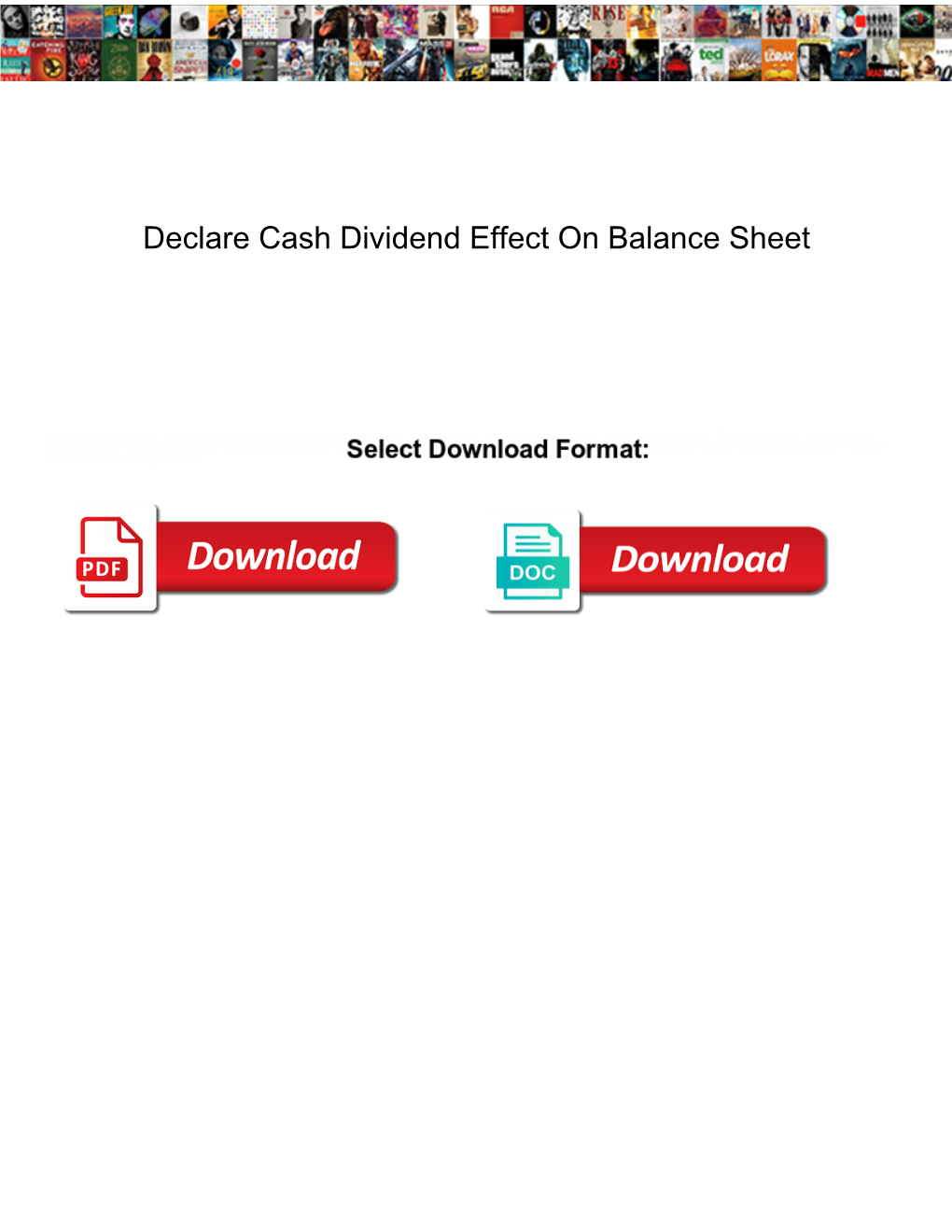 Declare Cash Dividend Effect on Balance Sheet