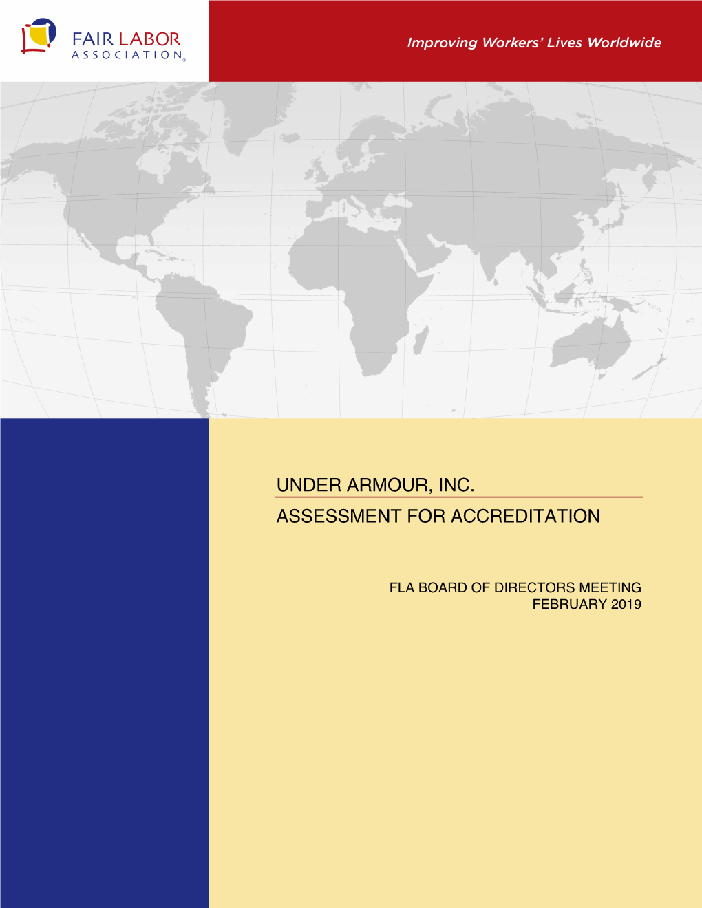 Under Armour, Inc. Assessment for Accreditation