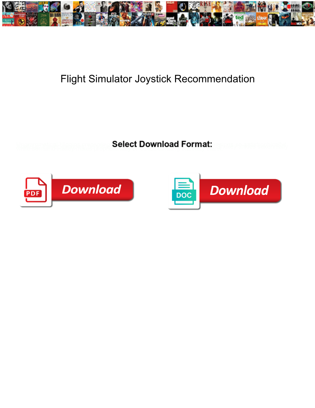 Flight Simulator Joystick Recommendation