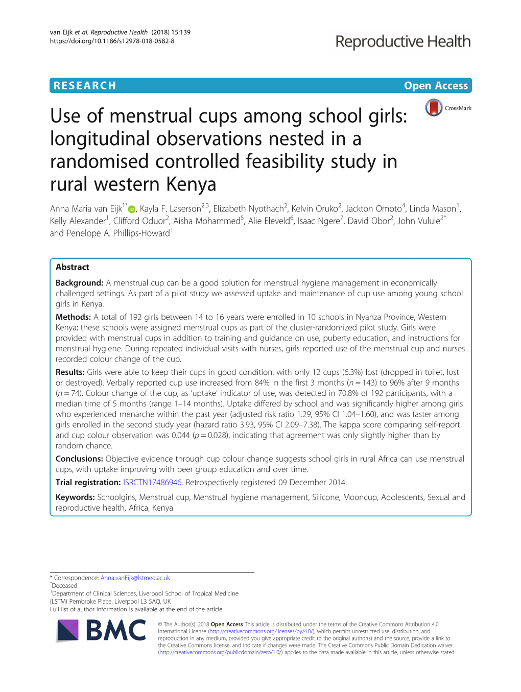Use of Menstrual Cups Among School Girls