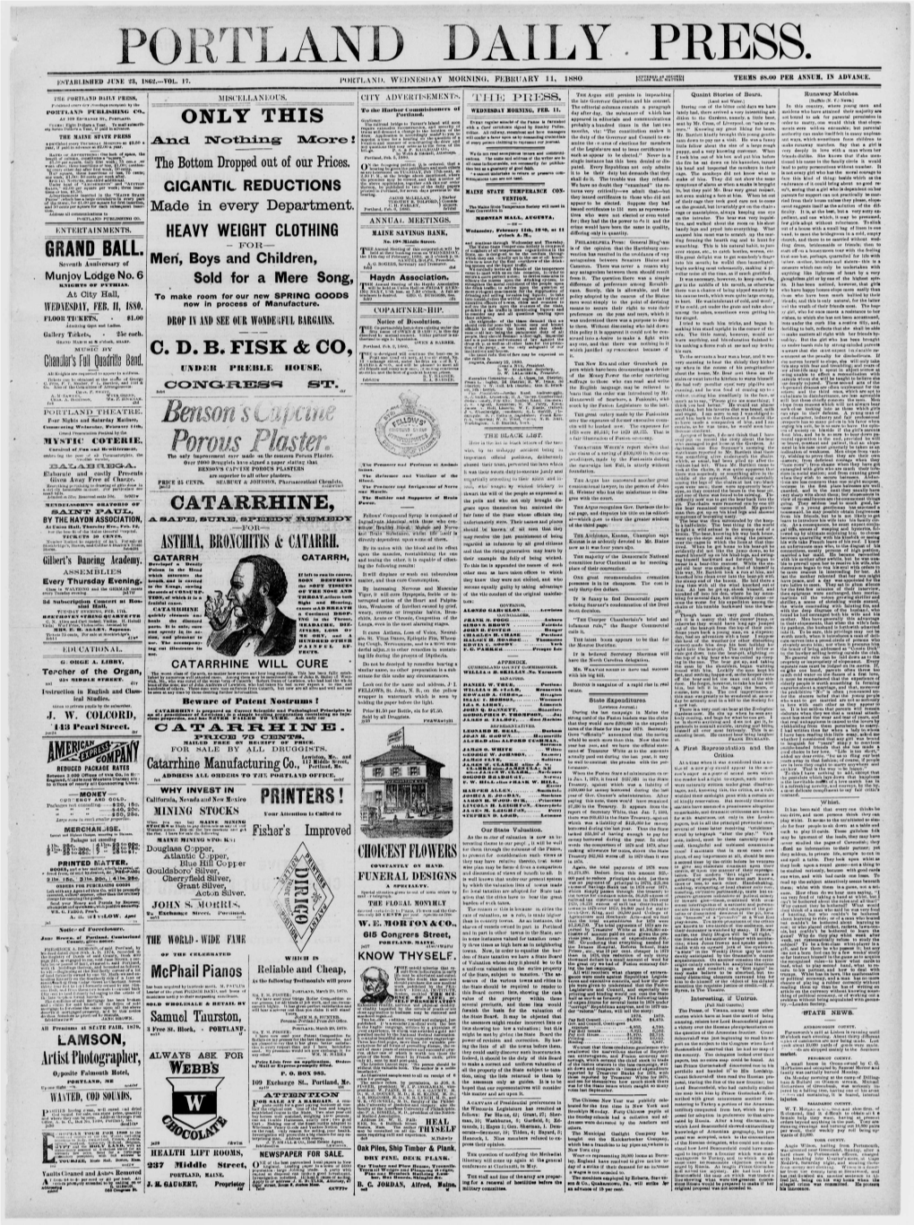 Portland Daily Press: February 11,1880