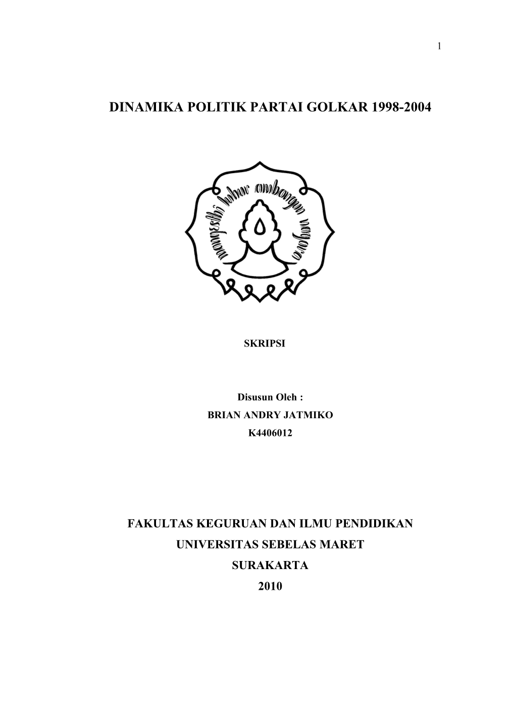 Dinamika Politik Partai Golkar 1998-2004