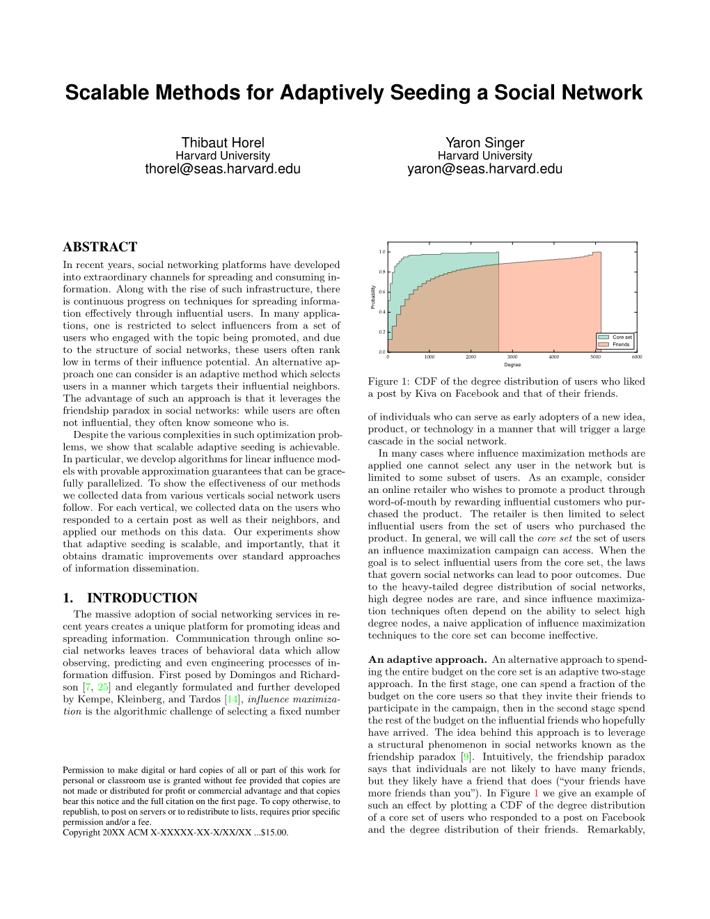 Scalable Methods for Adaptively Seeding a Social Network