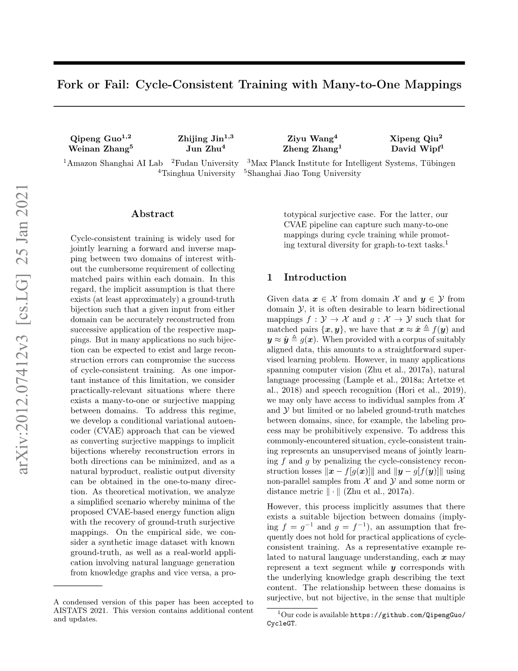 Arxiv:2012.07412V3 [Cs.LG] 25 Jan 2021