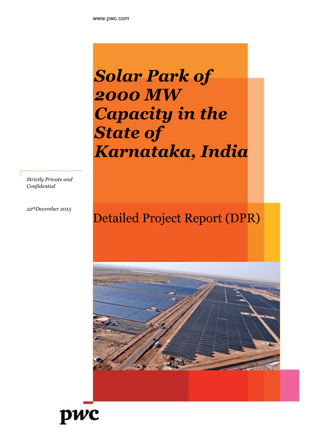 Solar Park of 2000 MW Capacity in the State of Karnataka, India