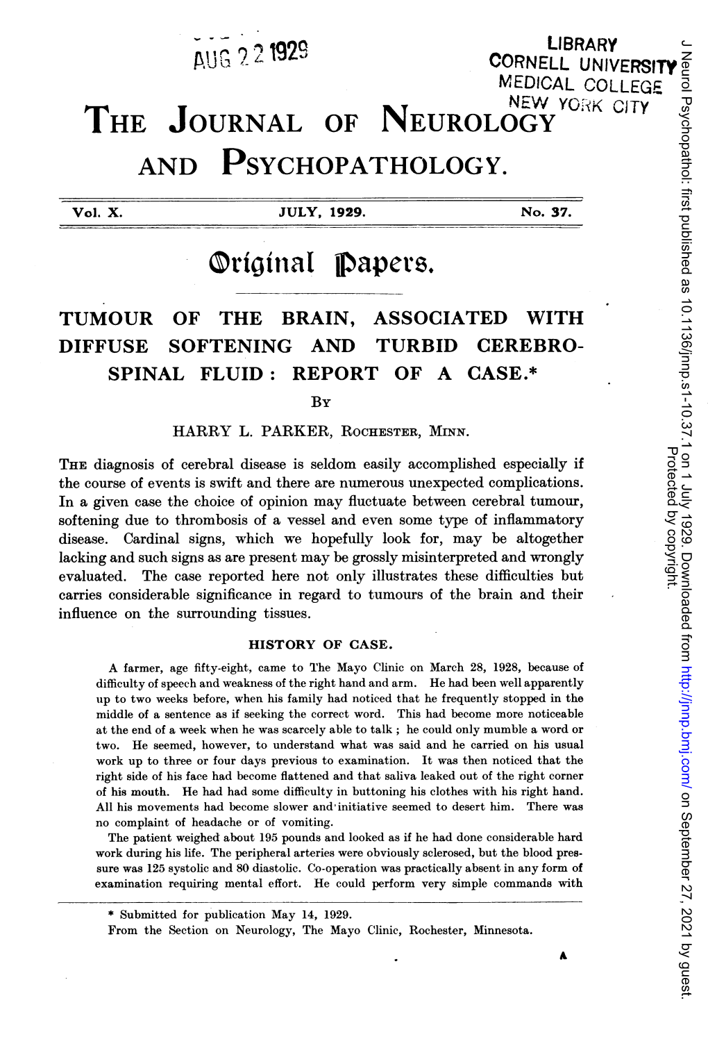 The Journal of Neurology and Psychopathology