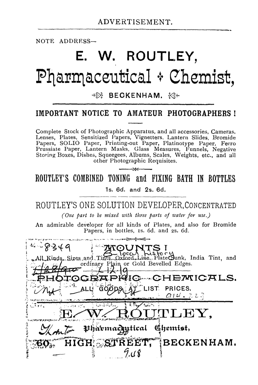 Flls.J:Fil1s.Ceutics.1 -To C!Hemist, ~~ BECKENHAM