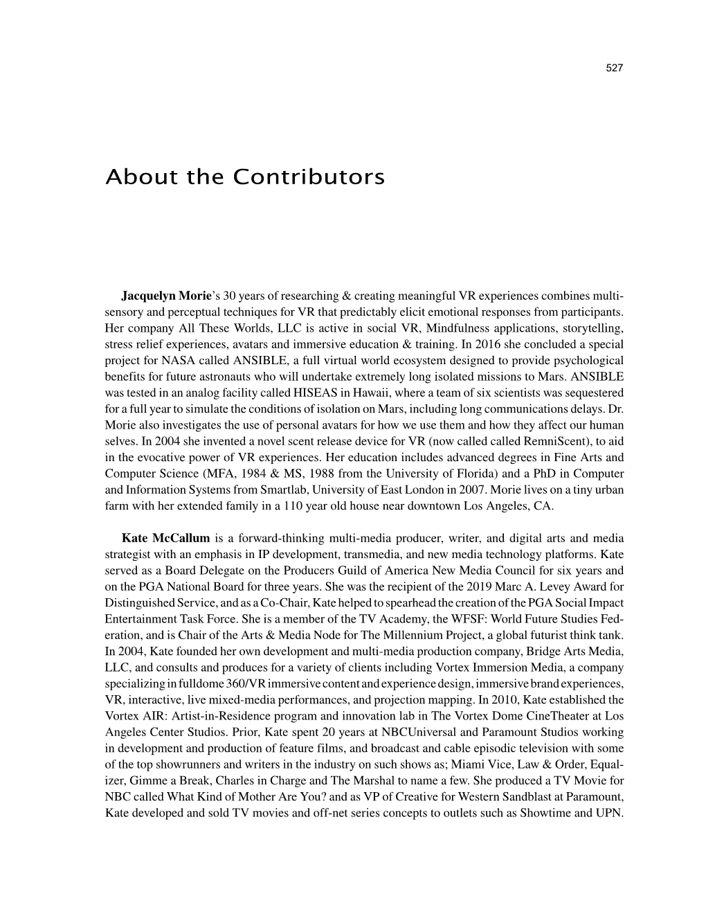 About the Contributors