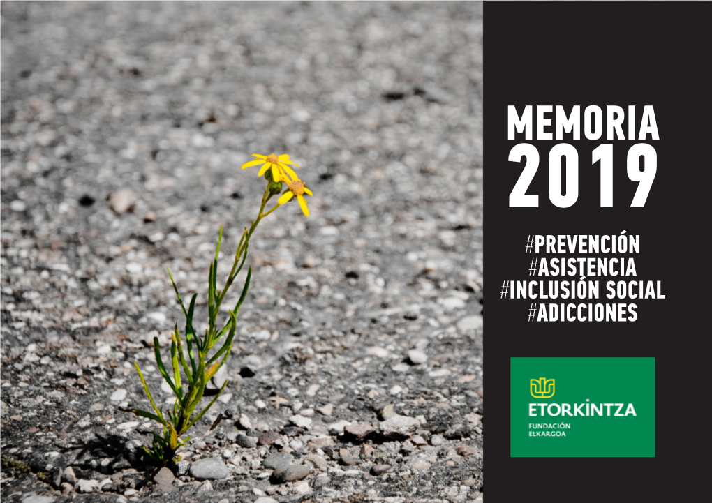 Memoria 2019 #Prevención #Asistencia #Inclusión Social #Adicciones