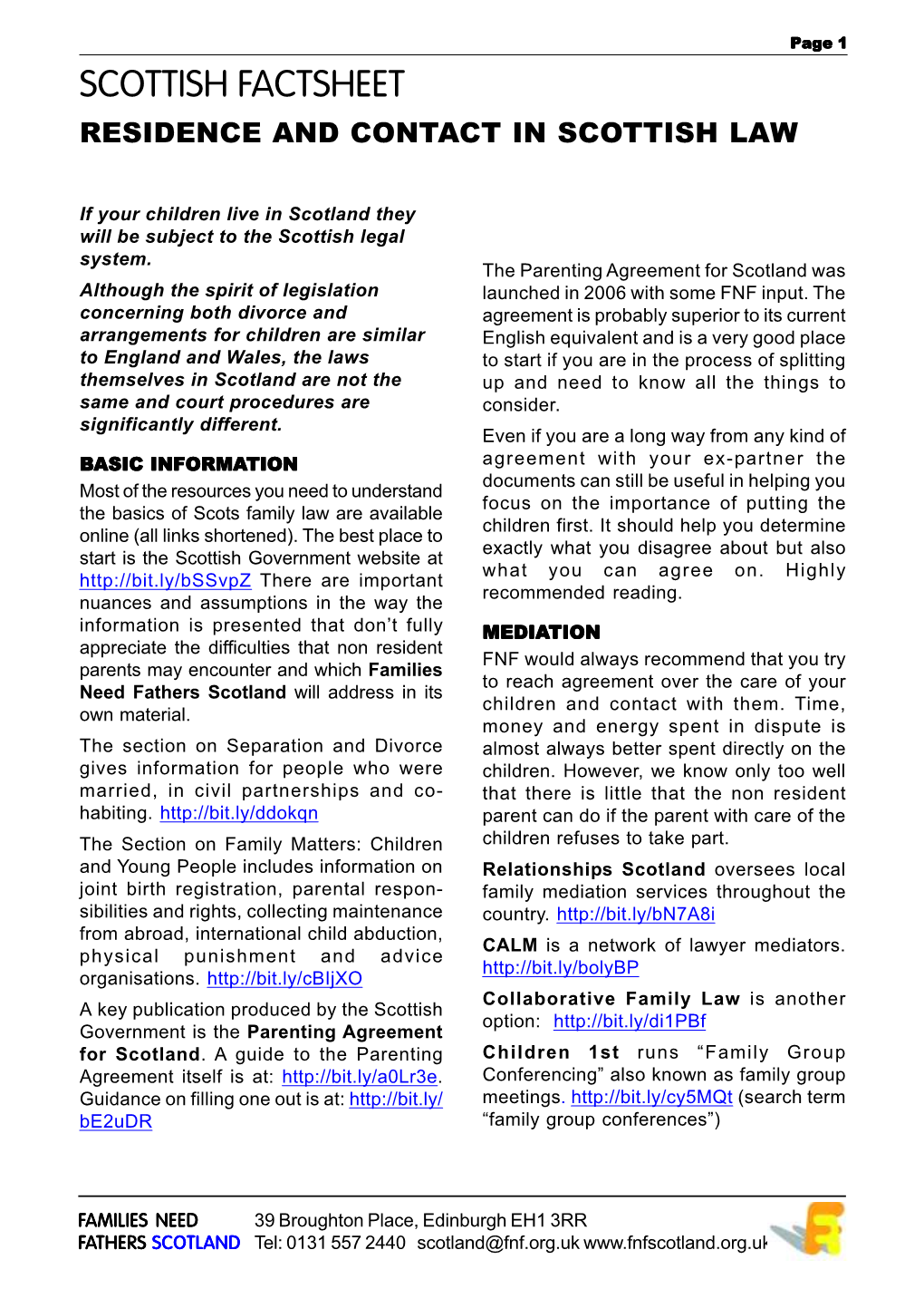 Residence and Contact Factsheet May 2011.P65