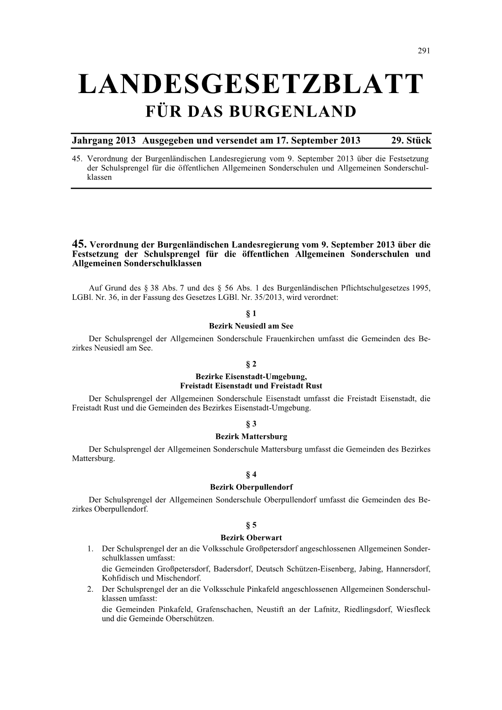 Landesgesetzblatt Für Das Burgenland