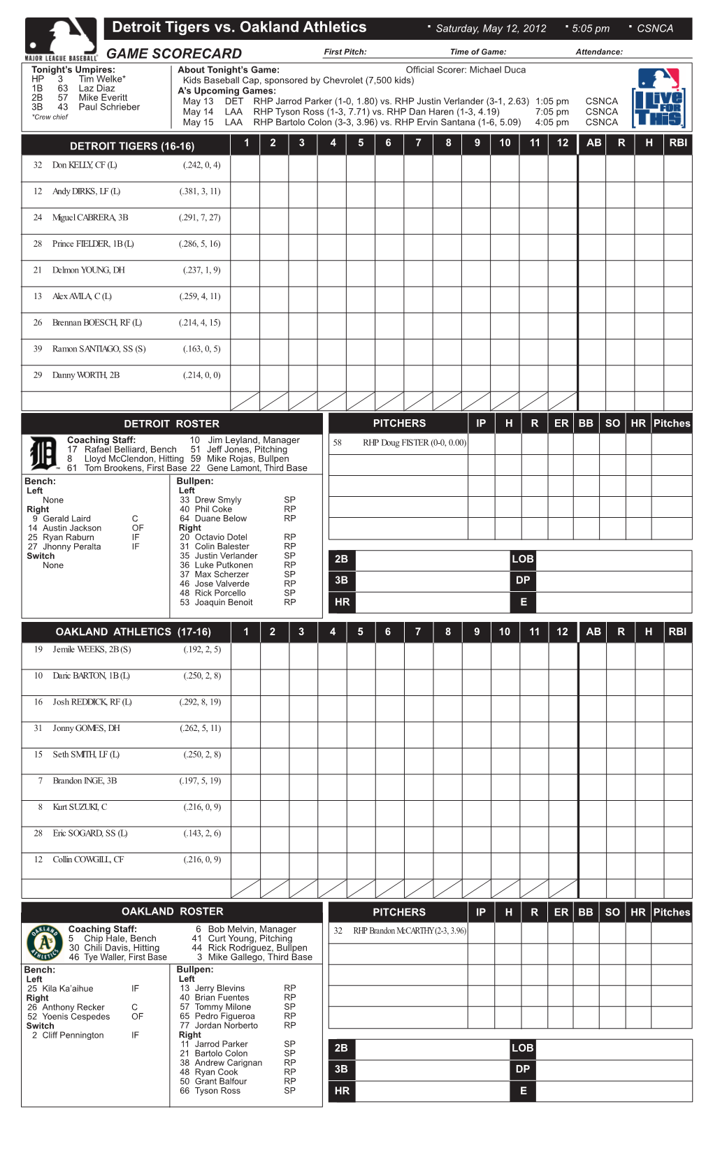 05-12-2012 Lineup.Indd