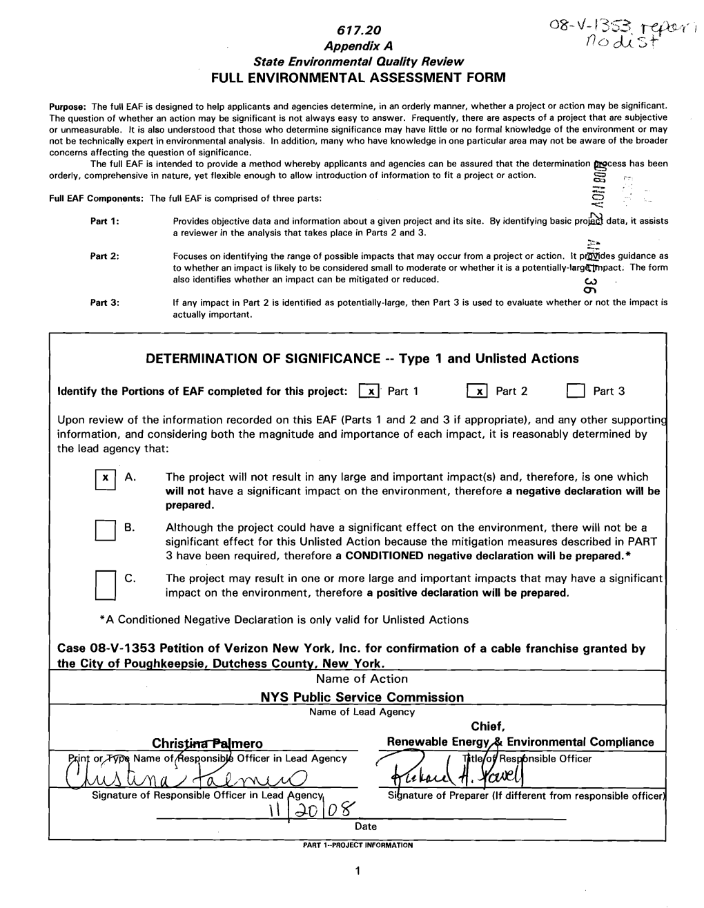 Full Environmental Assessment Form