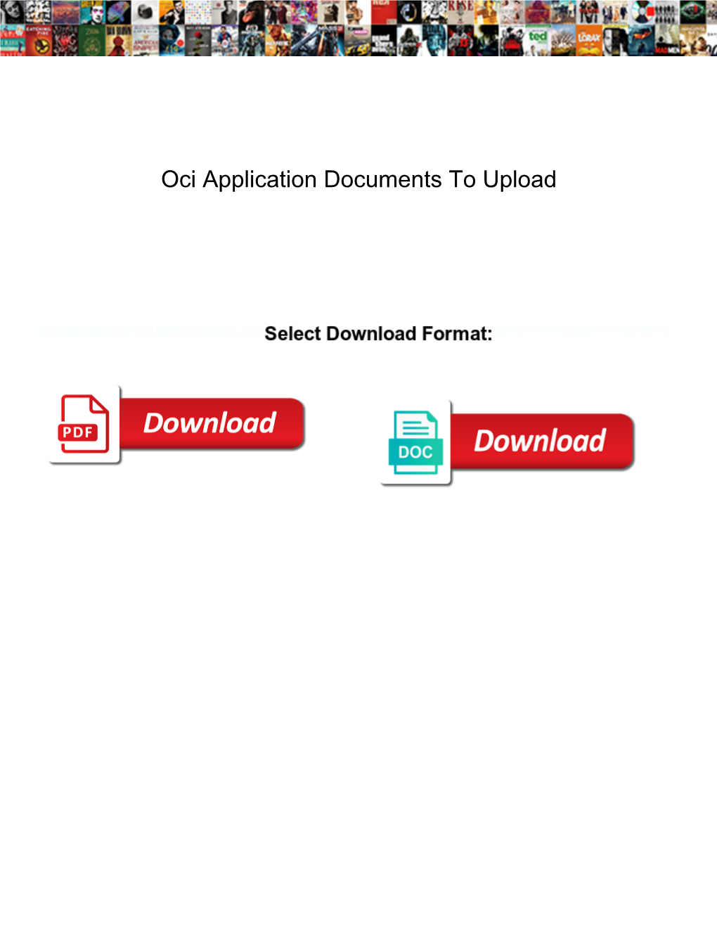 Oci Application Documents to Upload