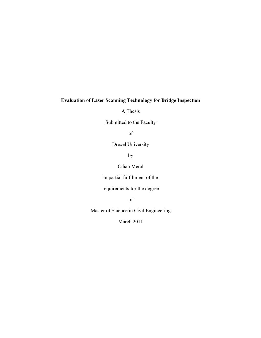 Evaluation of Laser Scanning Technology for Bridge Inspection