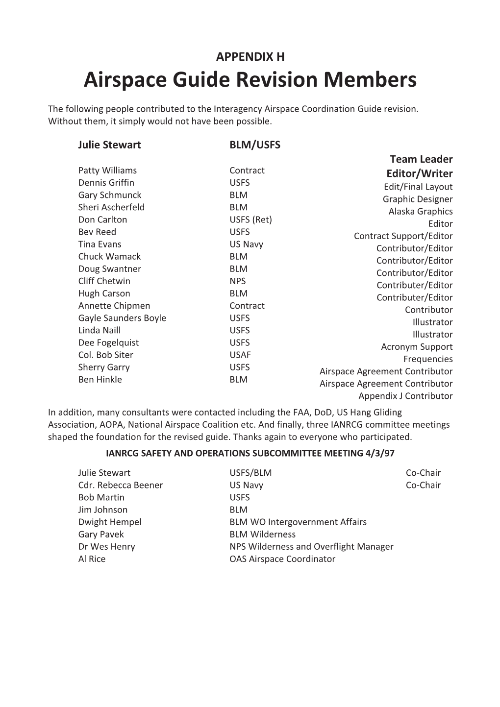 Airspace Guide Revision Members