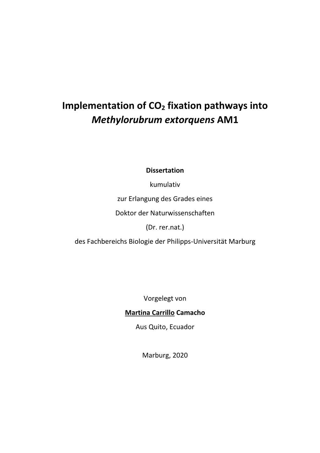 Implementation of CO2 Fixation Pathways Into Methylorubrum Extorquens AM1