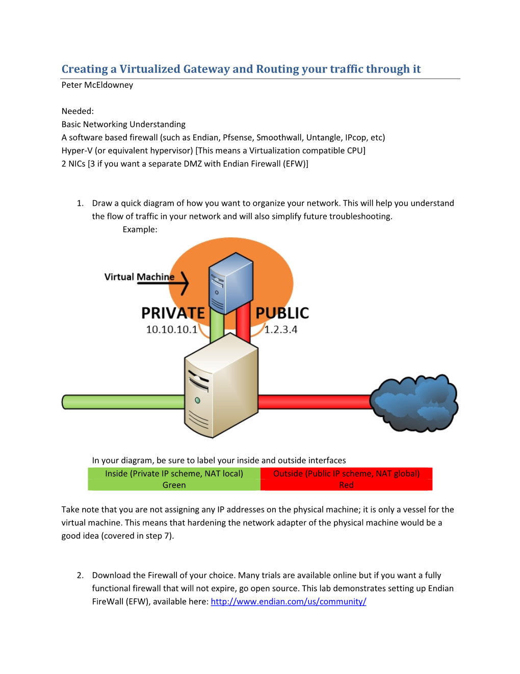 Creating a Virtualized Gateway and Routing Your Traffic Through It Peter Mceldowney