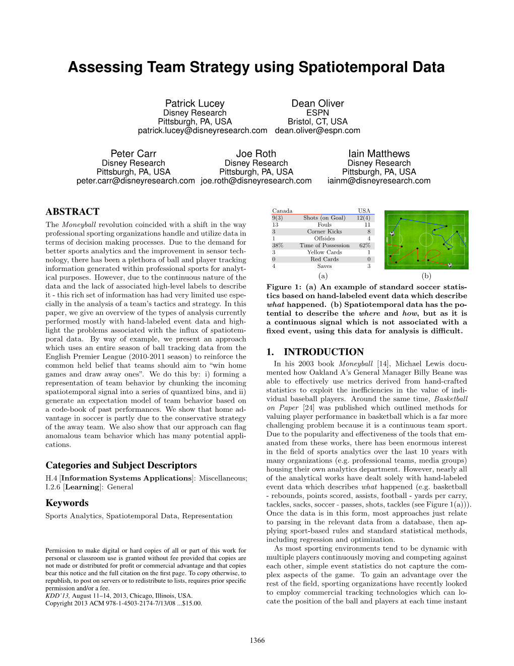 Assessing Team Strategy Using Spatiotemporal Data