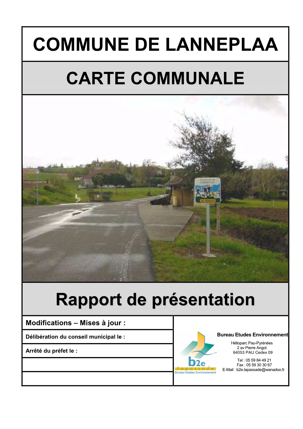 CARTE COMMUNALE Rapport De Présentation