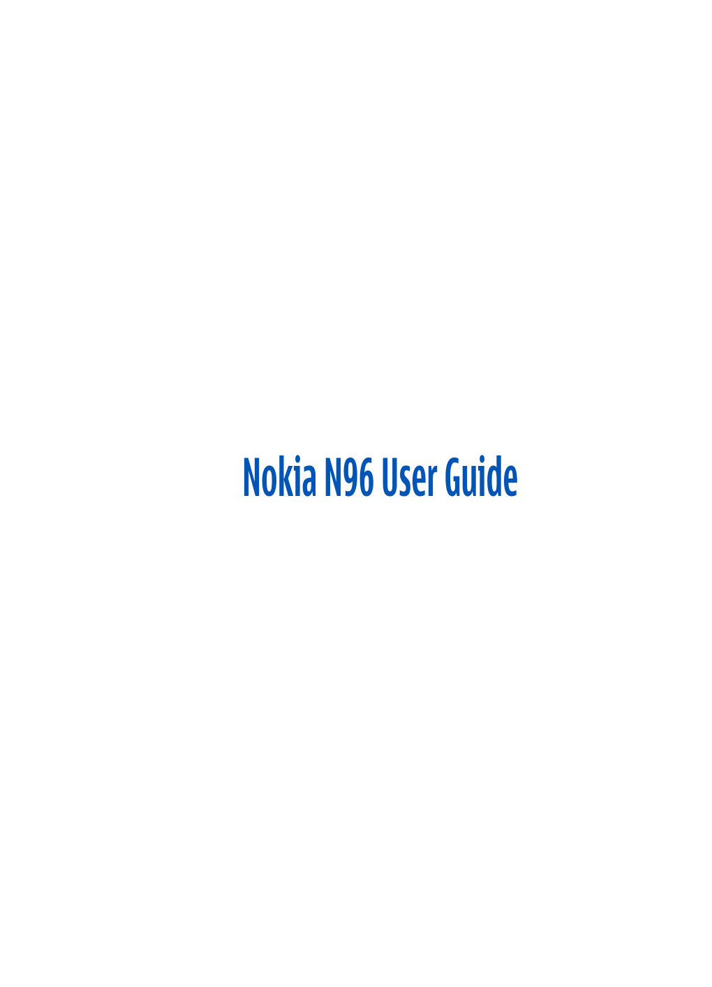 Nokia N96 User Guide Ltd