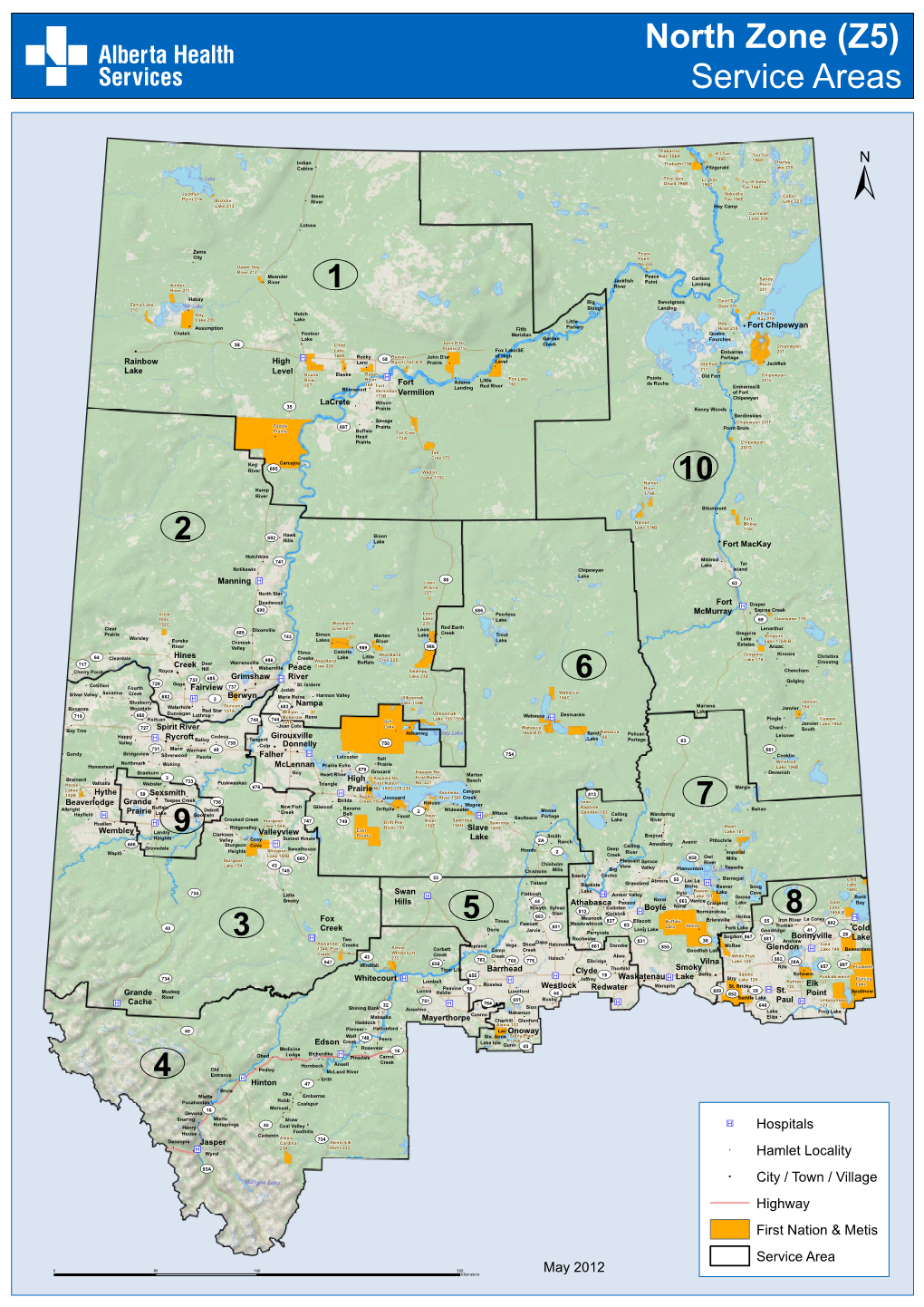 North Zone (Z5) Service Areas