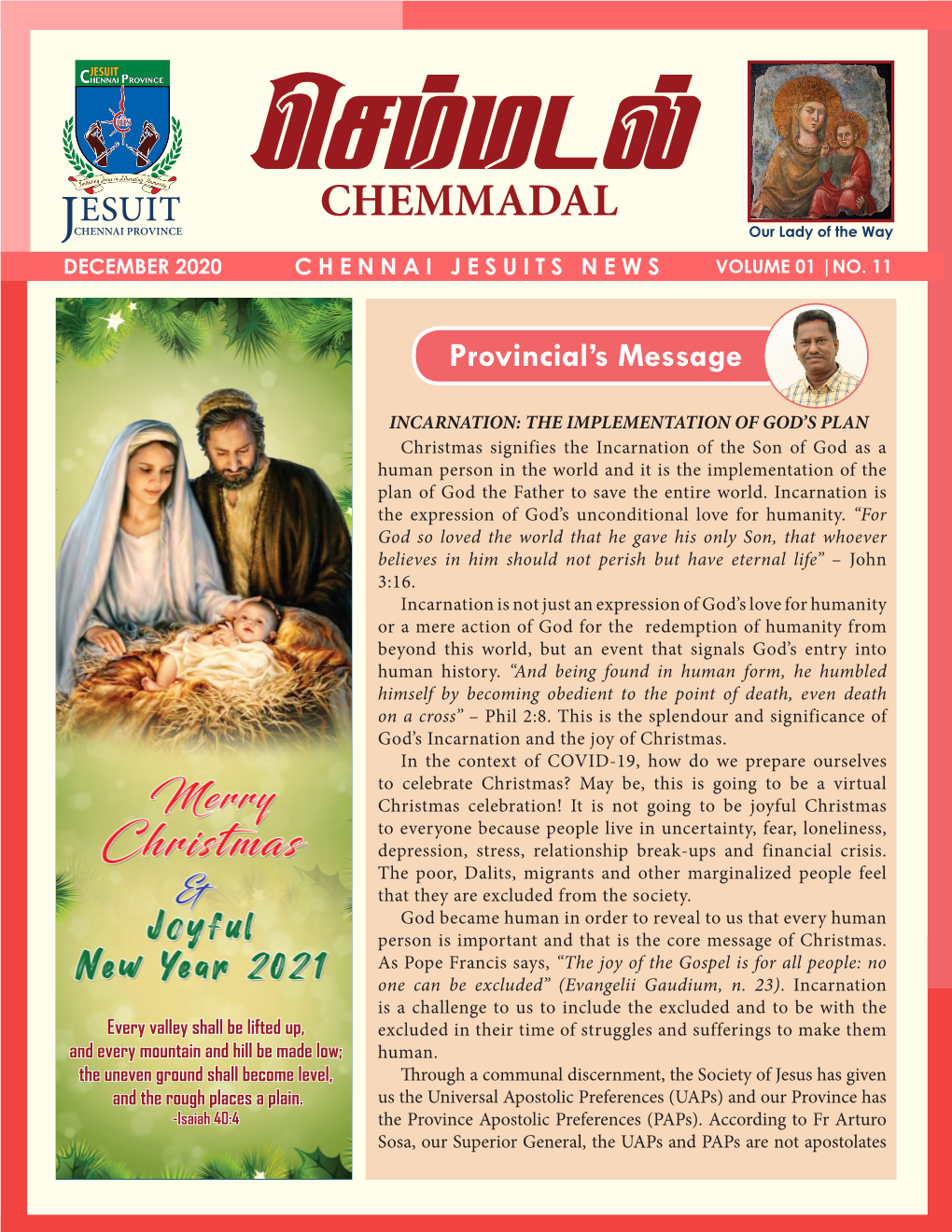 December 2020 Chennai Jesuits News Volume 01 |No