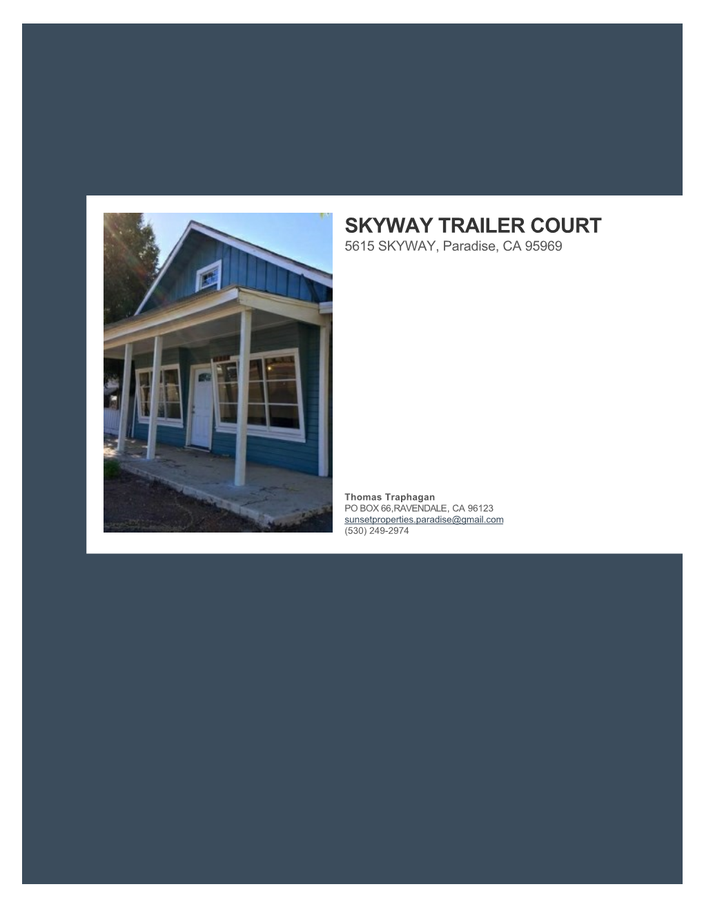 SKYWAY TRAILER COURT 5615 SKYWAY, Paradise, CA 95969