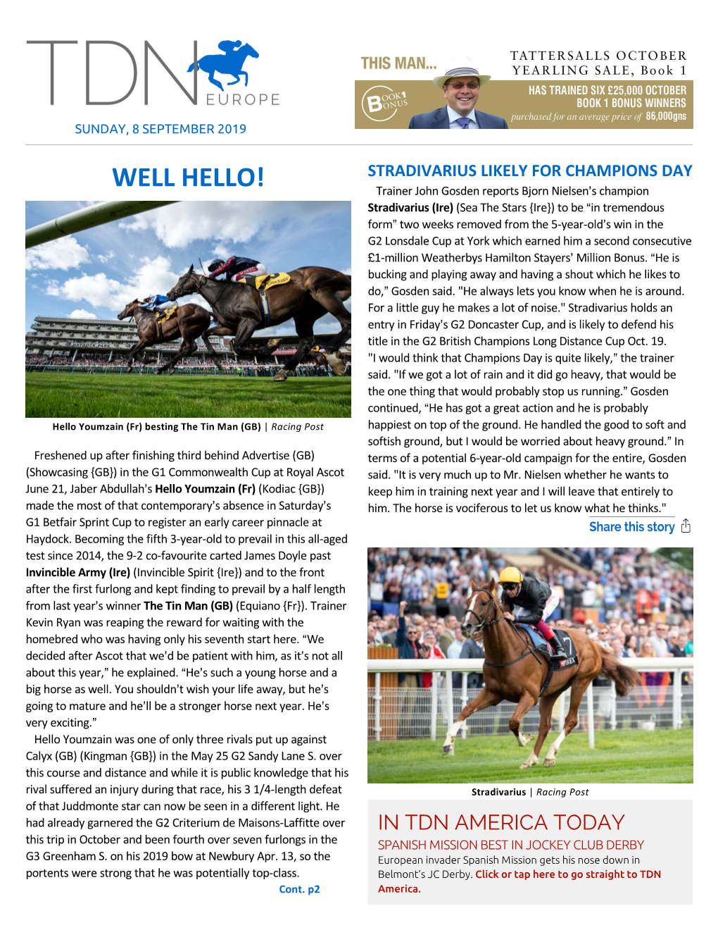 Tdn Europe • Page 2 of 11 • Thetdn.Com Sunday • 8 September 2019