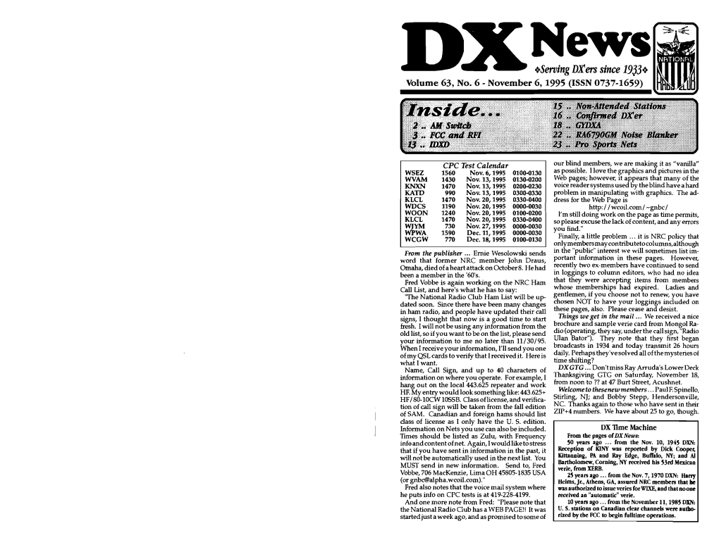 +Serving Dx'ers Since 1933S Volume 63, No