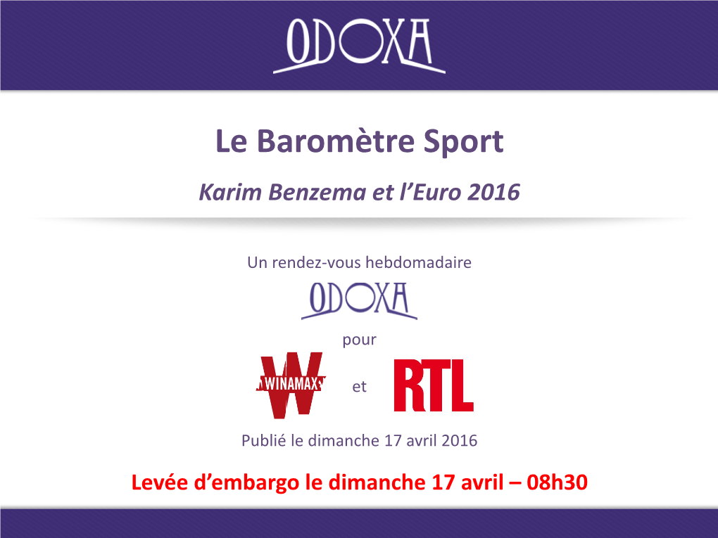 Le Baromètre Sport Karim Benzema Et L'euro 2016