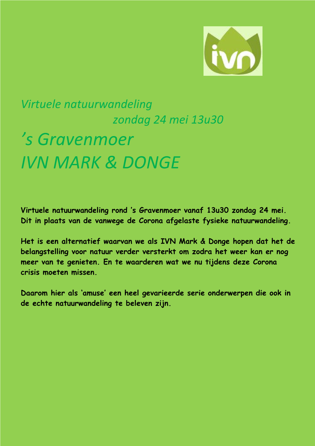 'S Gravenmoer IVN MARK & DONGE