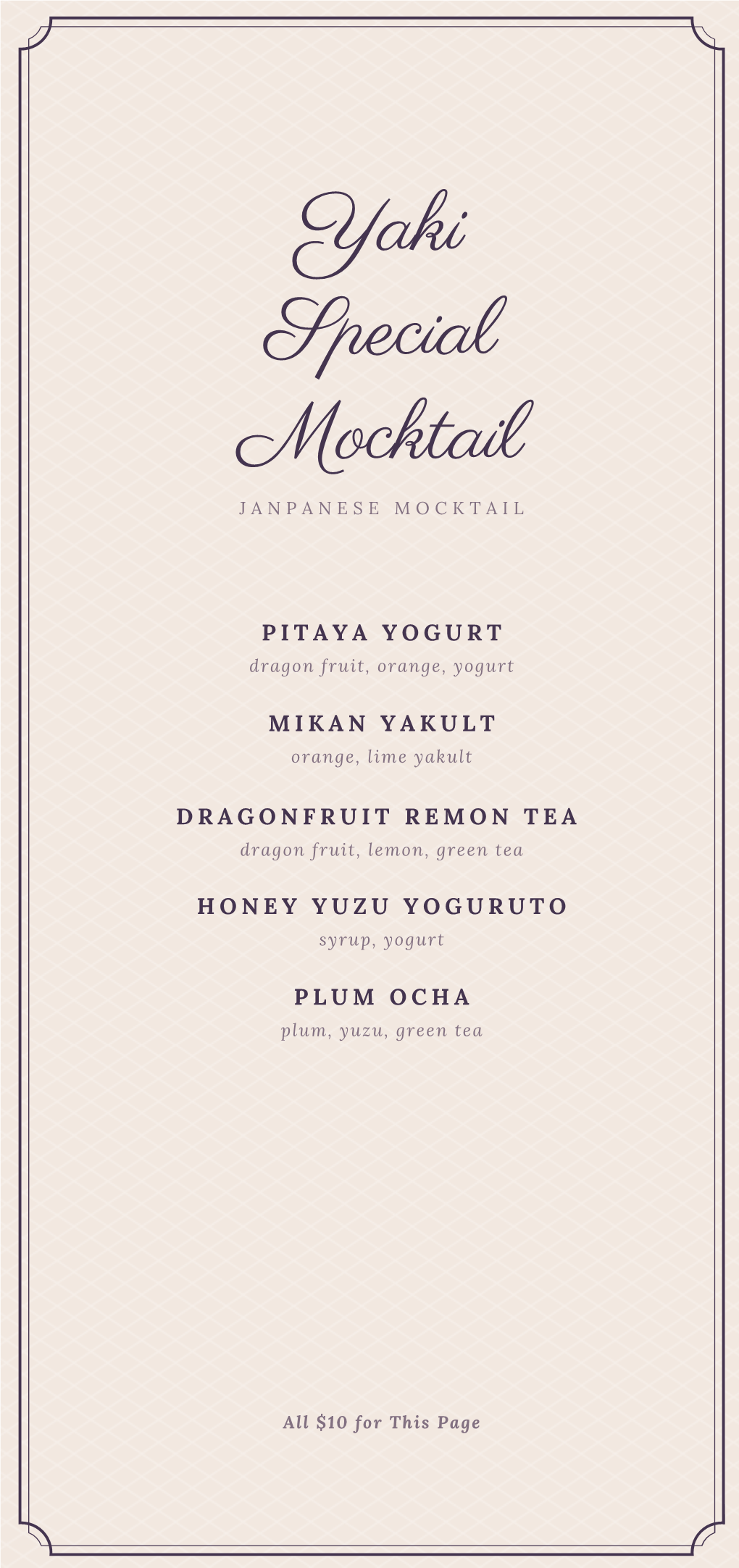 Yaki Special Mocktail J a N P a N E S E M O C K T a I L
