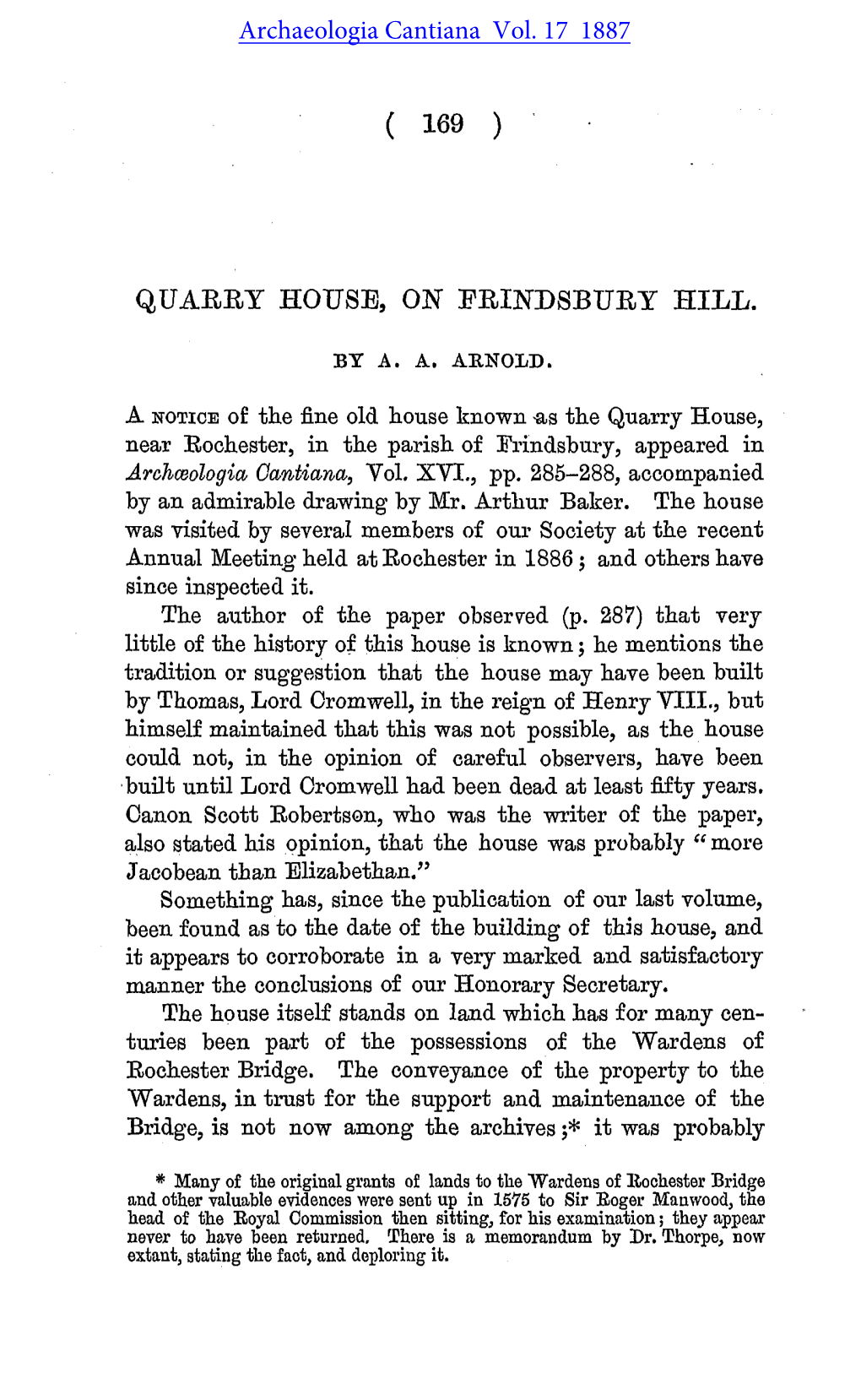 ( 169 ) Quarry House, on Frindsbury Hill